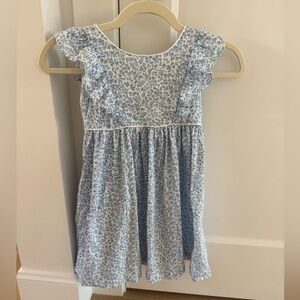 Elegant Blue Floral Kids Dress